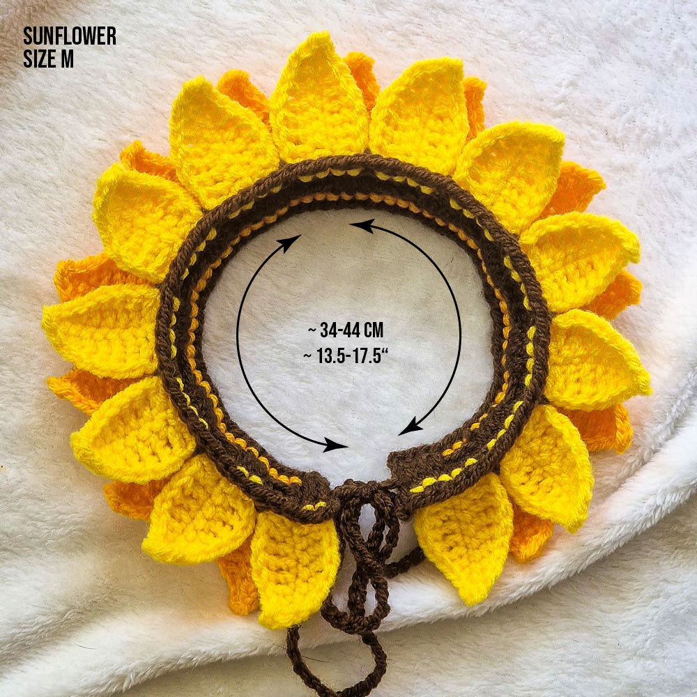 Holli's Closet gehäkelte Blumenkrone Sonnenblume Größe M Abmessungen