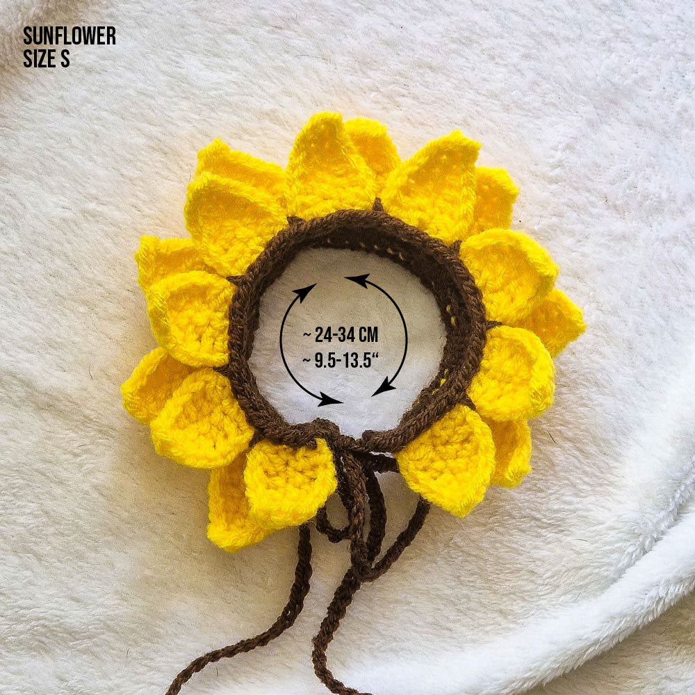 Holli's Closet gehäkelte Blumenkrone Sonnenblume Größe S Abmessungen