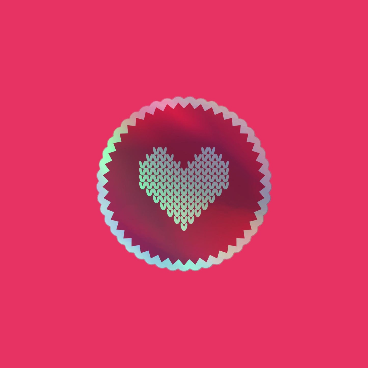 PINK Herz Hologramm-Sticker