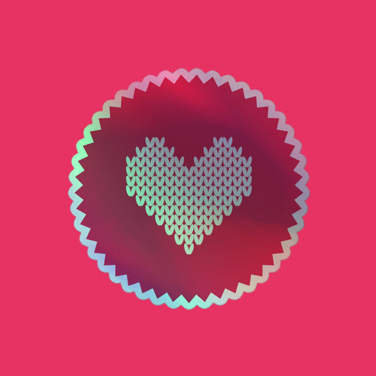 PINK Herz Hologramm-Sticker