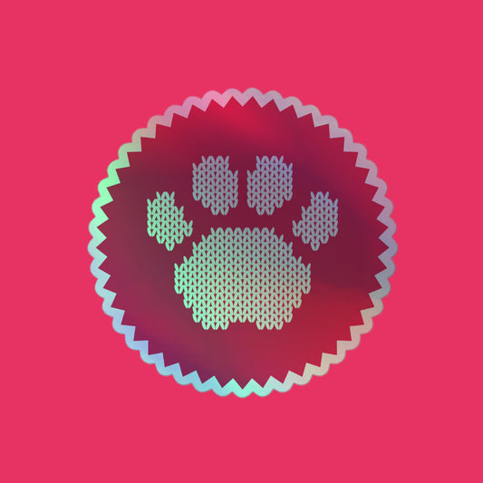 PINK Hundepfote Hologramm-Sticker