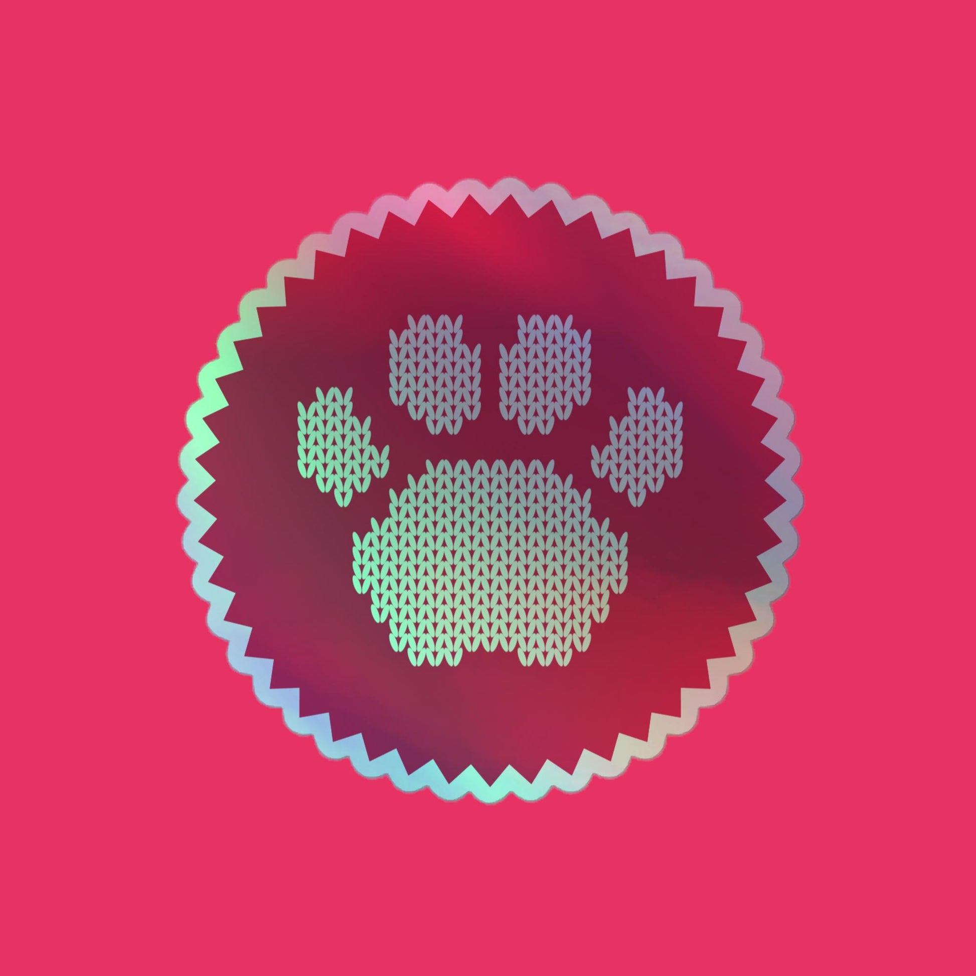 PINK Hundepfote Hologramm-Sticker