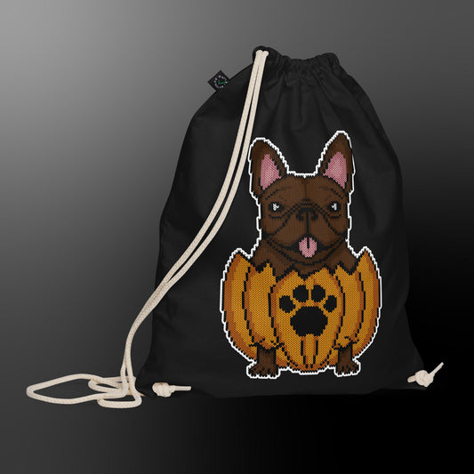Halloween sports bag with frenchie (fur color brown)