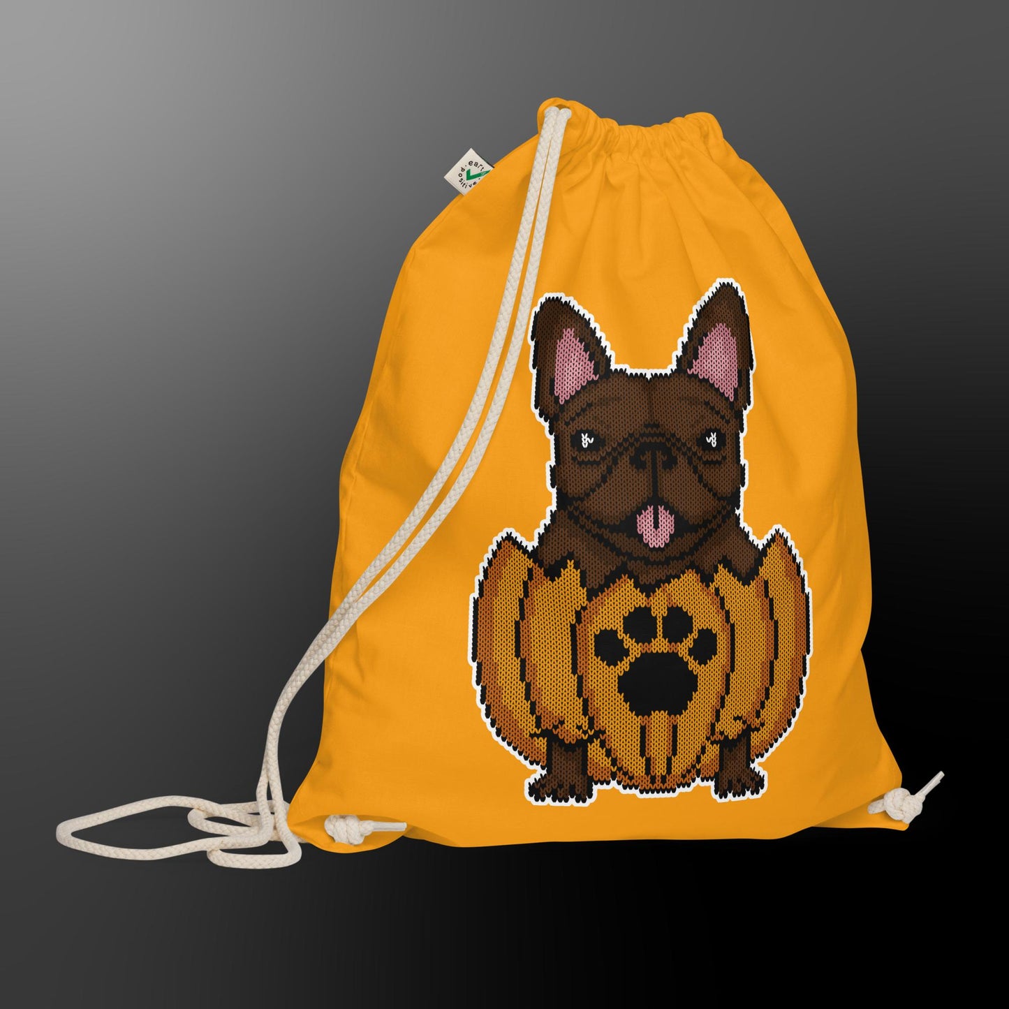Halloween sports bag with frenchie (fur color brown)