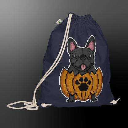 Halloween Rucksack mit Frenchie (Fellfarbe schwarz)