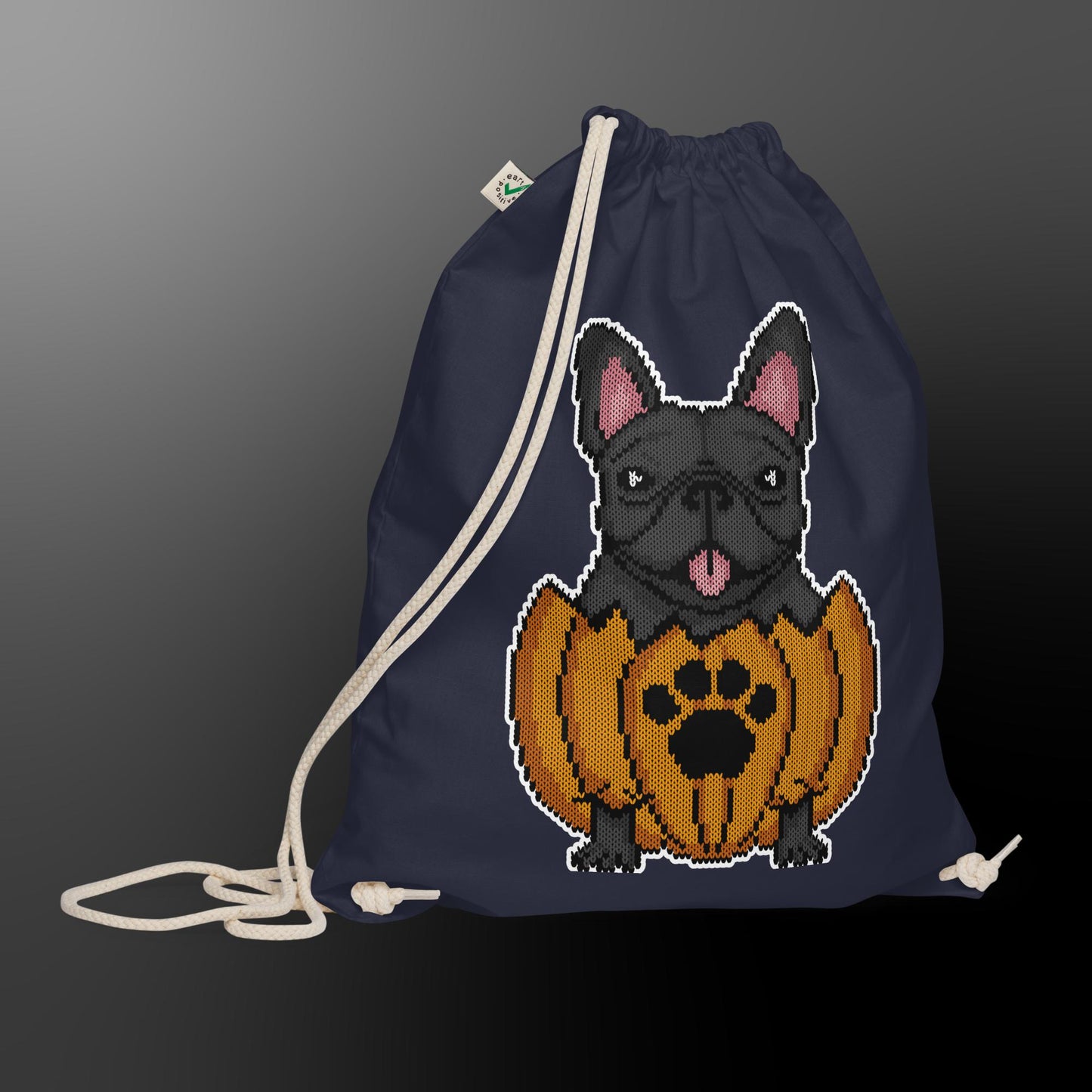 Halloween sports bag with frenchie (fur color black)