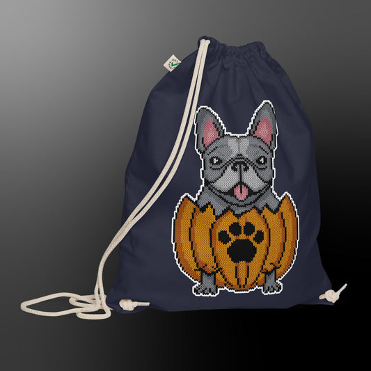 Halloween sports bag with frenchie (fur color blue pied)