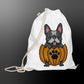 Halloween sports bag with frenchie (fur color black and white)