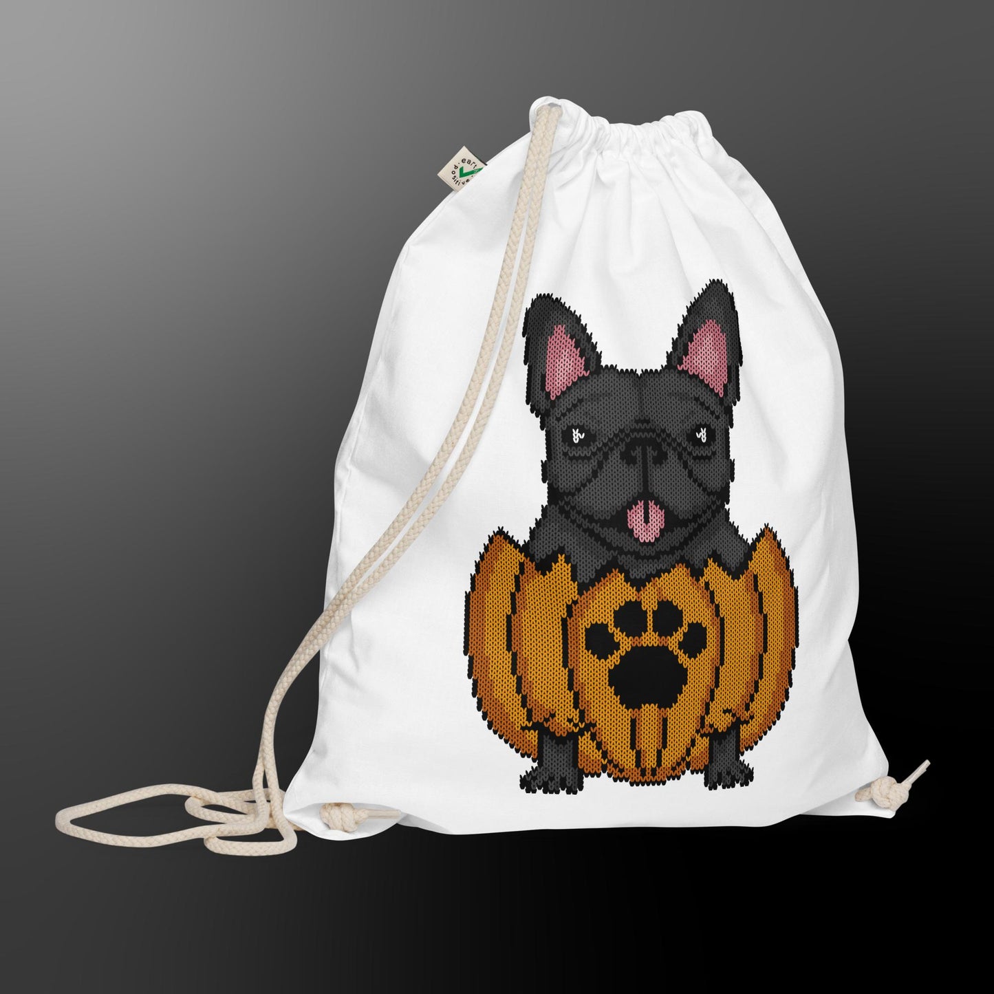 Halloween Rucksack mit Frenchie (Fellfarbe schwarz)
