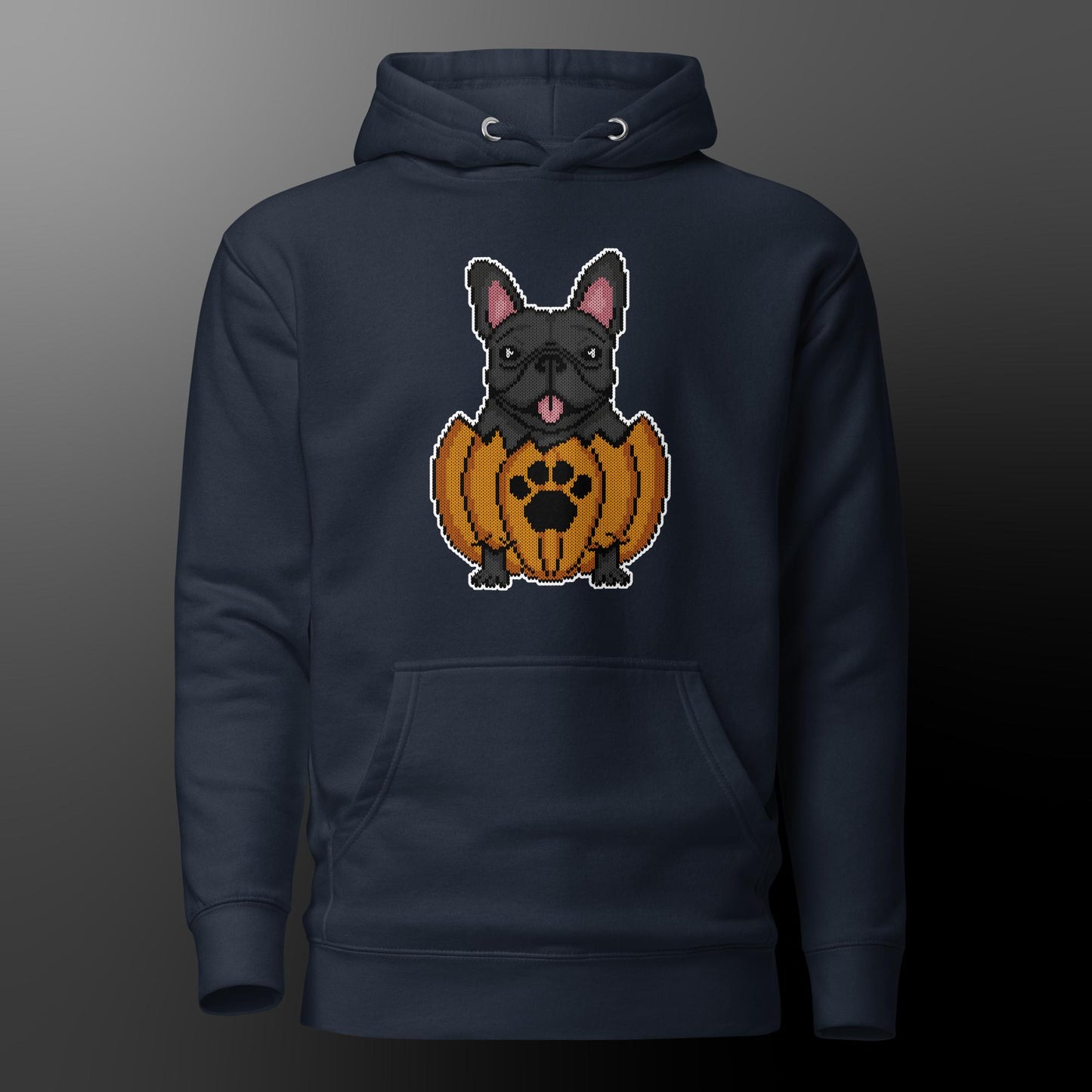 Halloween hoodie with frenchie (fur color black)
