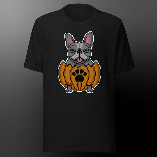 Halloween shirt with frenchie (fur color blue pied)