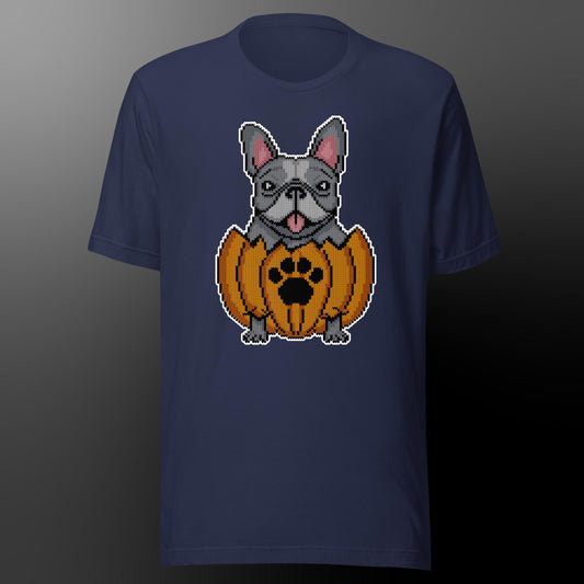 Halloween shirt with frenchie (fur color blue pied)