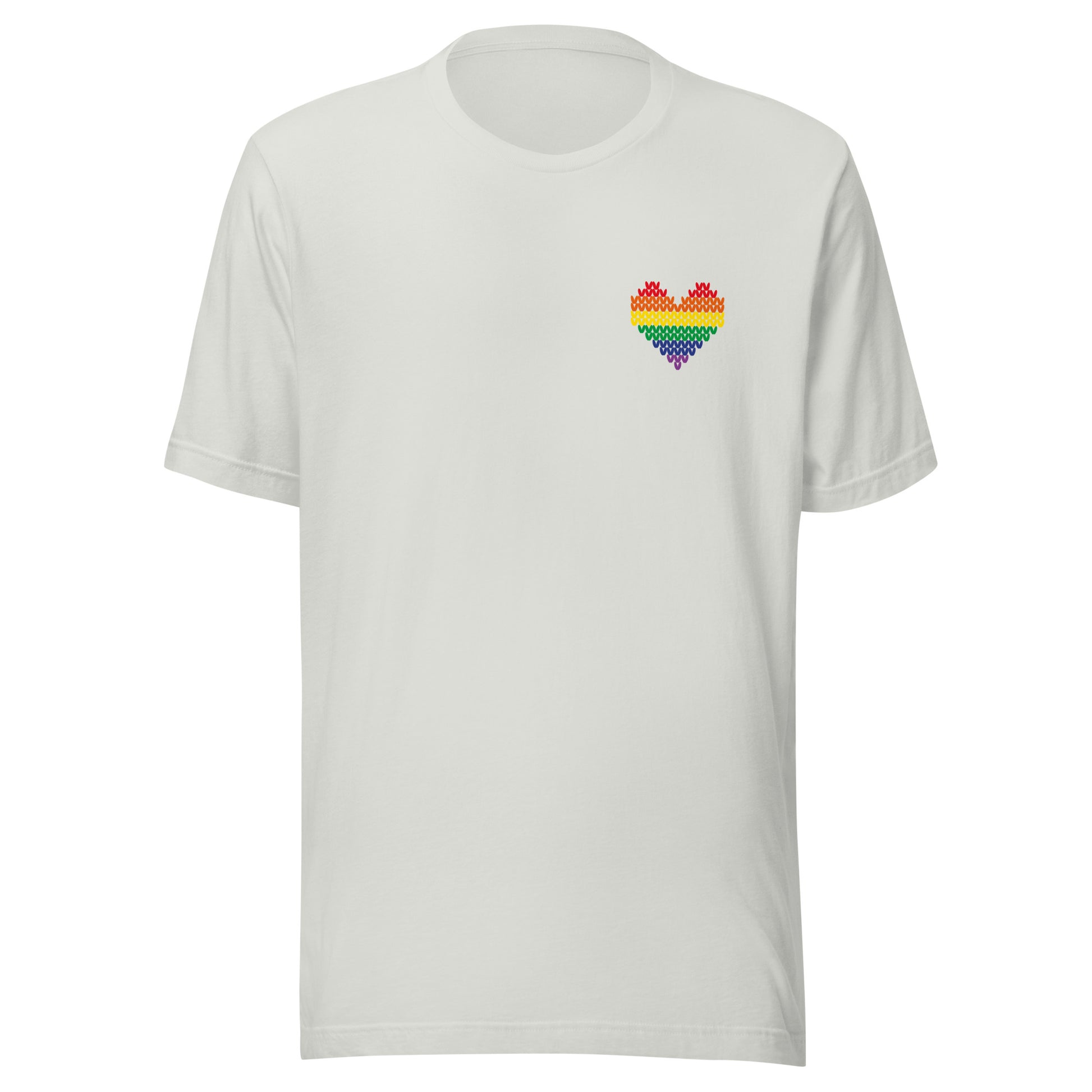 PRIDE Regenbogen Herz Shirt 2023 in silber