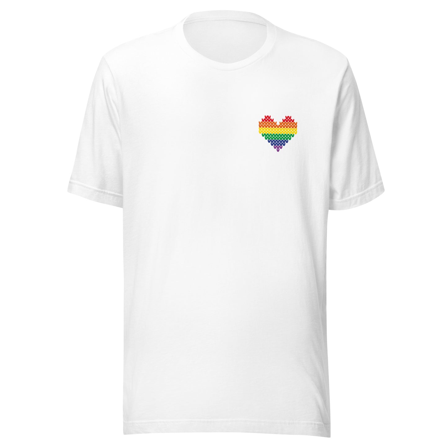 PRIDE Regenbogen Herz Shirt 2023 in weiß
