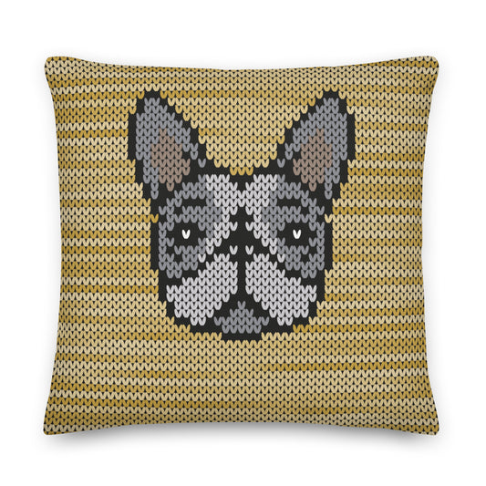 COZY Premium Pillow Frenchie Blue Pied