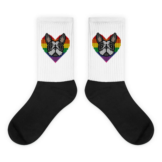 PRIDE Frenchie Socken 2023 (Fellfarbe schwarz & weiß)