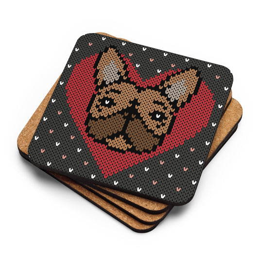 SWEETIE Cork-back Coaster Frenchie Red Fawn