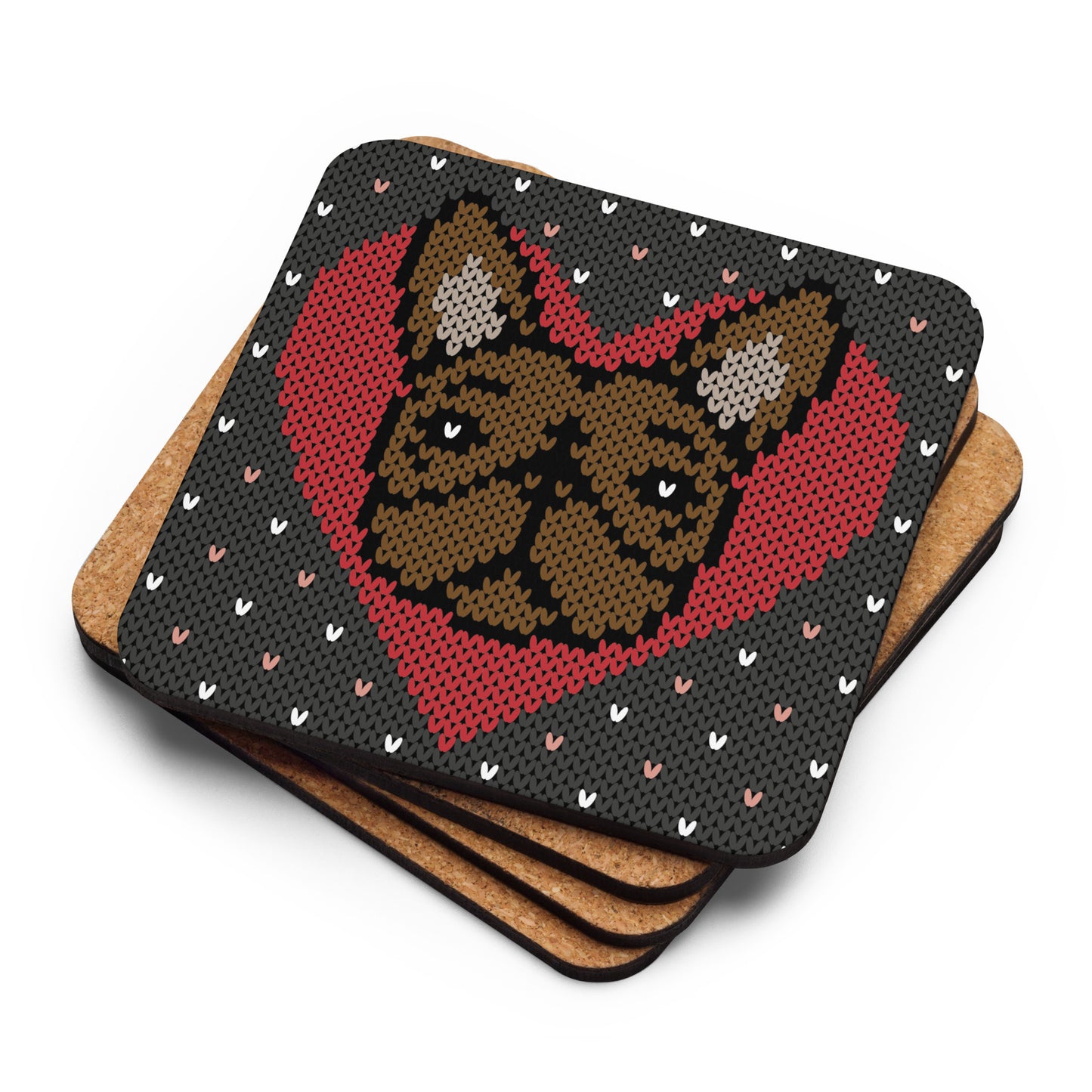 SWEETIE Cork-back Coaster Frenchie Brown