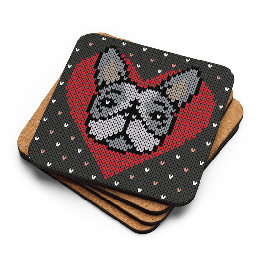 SWEETIE Cork-back Coaster Frenchie Blue Pied