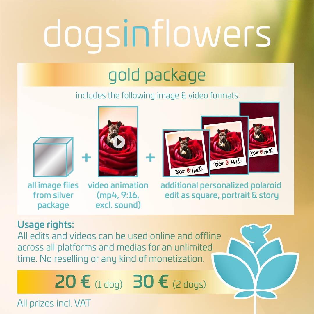 Dogs In Flowers Liebes-Spezial Gold Package