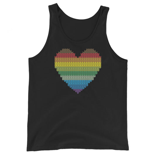 PRIDE Regenbogen Herz Tank Top in schwarz