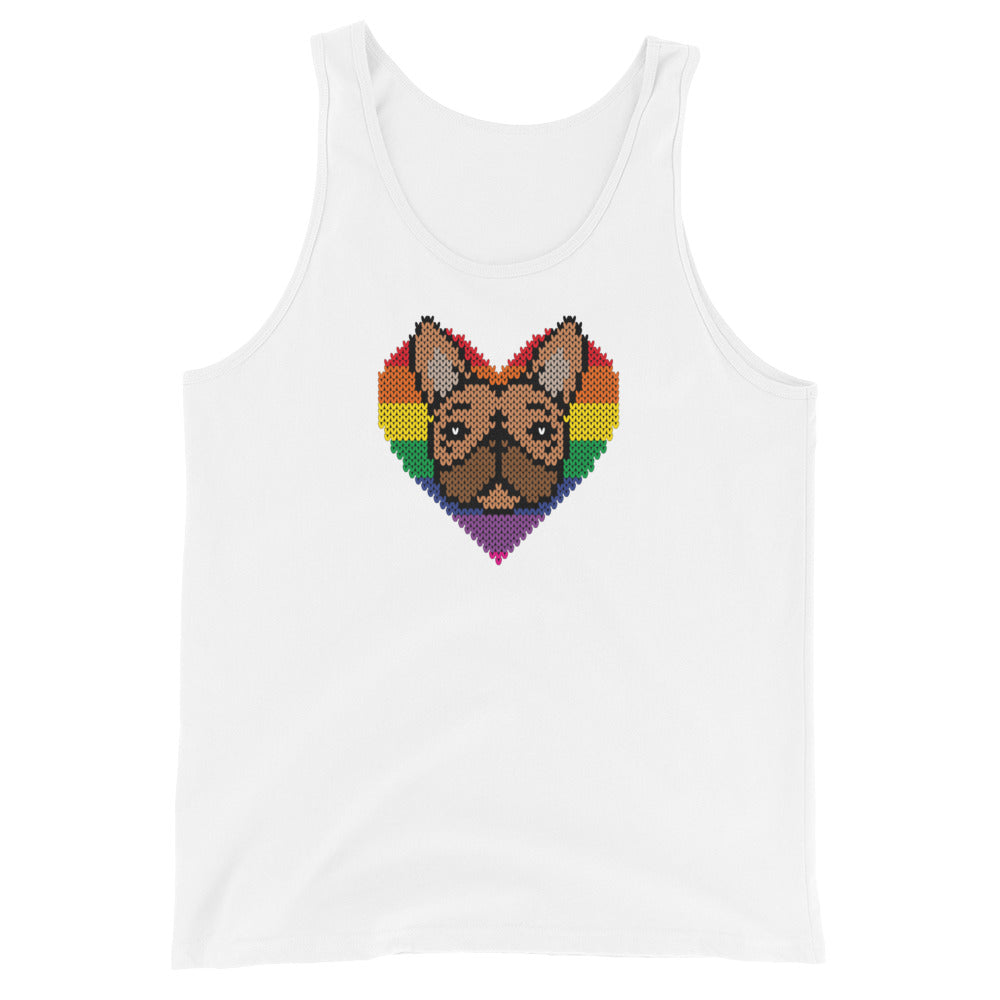 PRIDE Frenchie Tank Top 2023 (Fellfarbe red fawn) in weiß