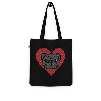 SWEETIE Organic Tote Bag Pug Black
