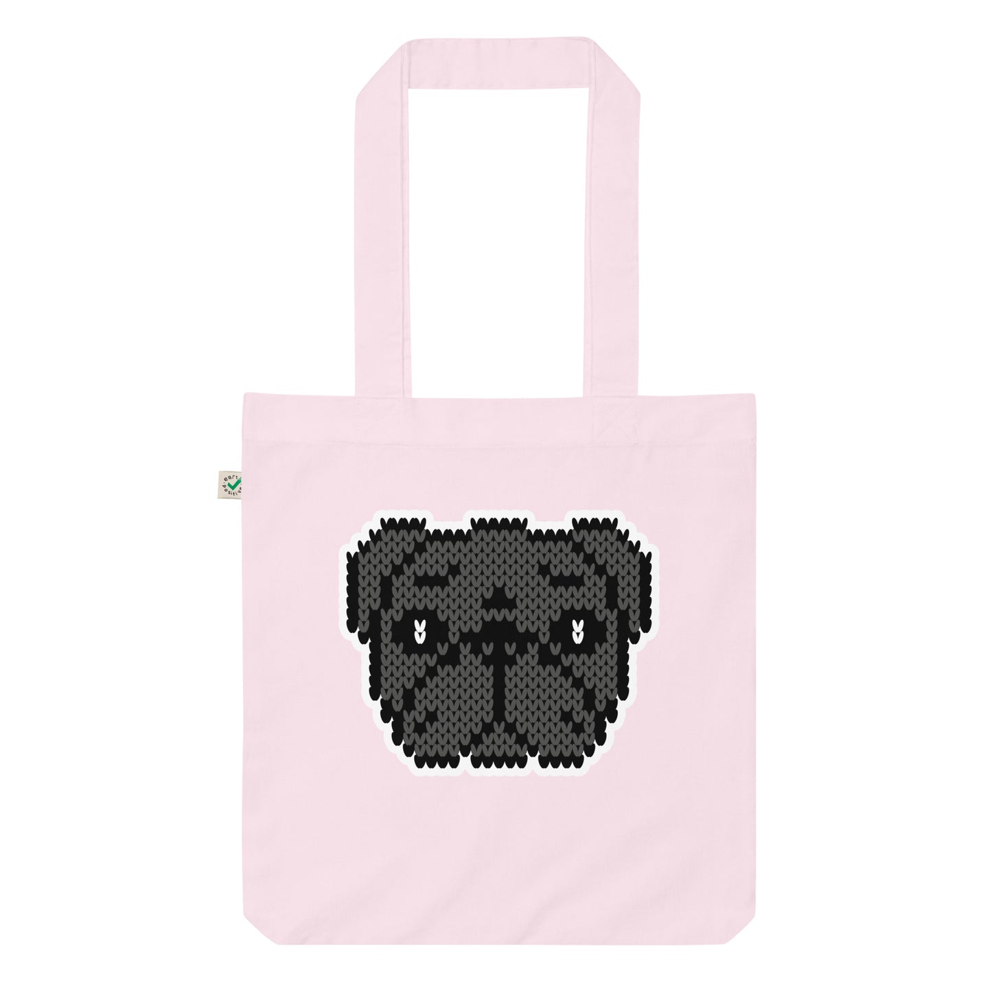 COZY Organic Fashion Tote Bag Pug Black