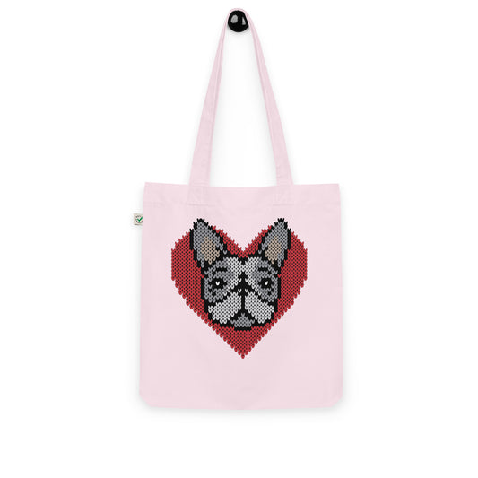 SWEETIE Organic Tote Bag Frenchie Blue Pied