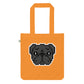 COZY Organic Fashion Tote Bag Pug Black