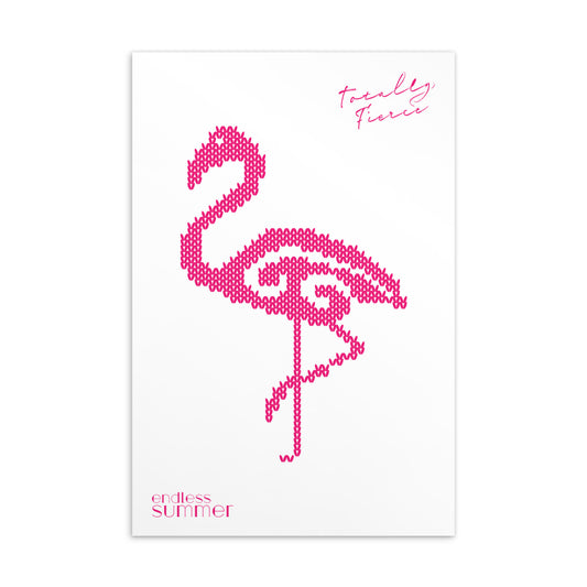 Sommer Postkarte mit Flamingo - Karte 1