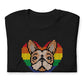 PRIDE Frenchie Shirt 2023 (Fellfarbe fawn pied) in schwarz
