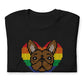 PRIDE Frenchie Shirt 2023 (Fellfarbe braun) in schwarz
