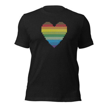 PRIDE Regenbogen Herz Shirt in schwarz