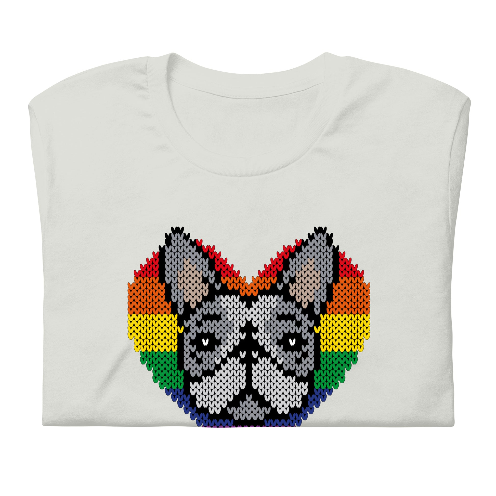 PRIDE Frenchie Shirt 2023 (Fellfarbe blue pied) in silber