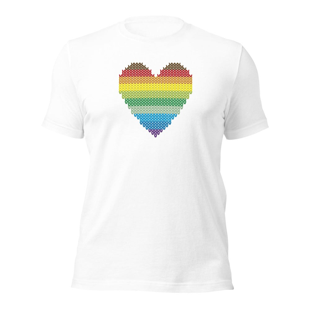 PRIDE Regenbogen Herz Shirt in weiß